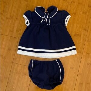 Janie and Jack Navy Dress with White Trim